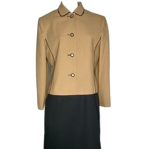 Henry Lee Womens Vintage 80's Tan Dress & Blazer Classy Sz 6 EUC!